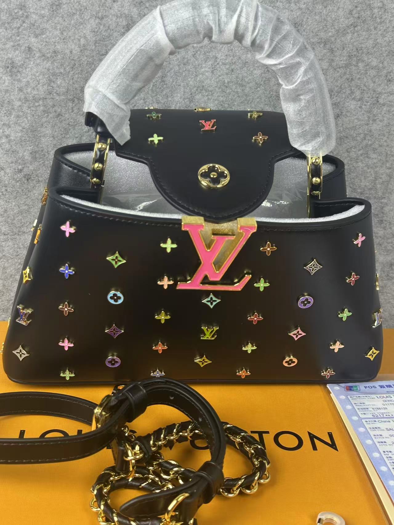Black Multicolor Monogram Top Handle Bag