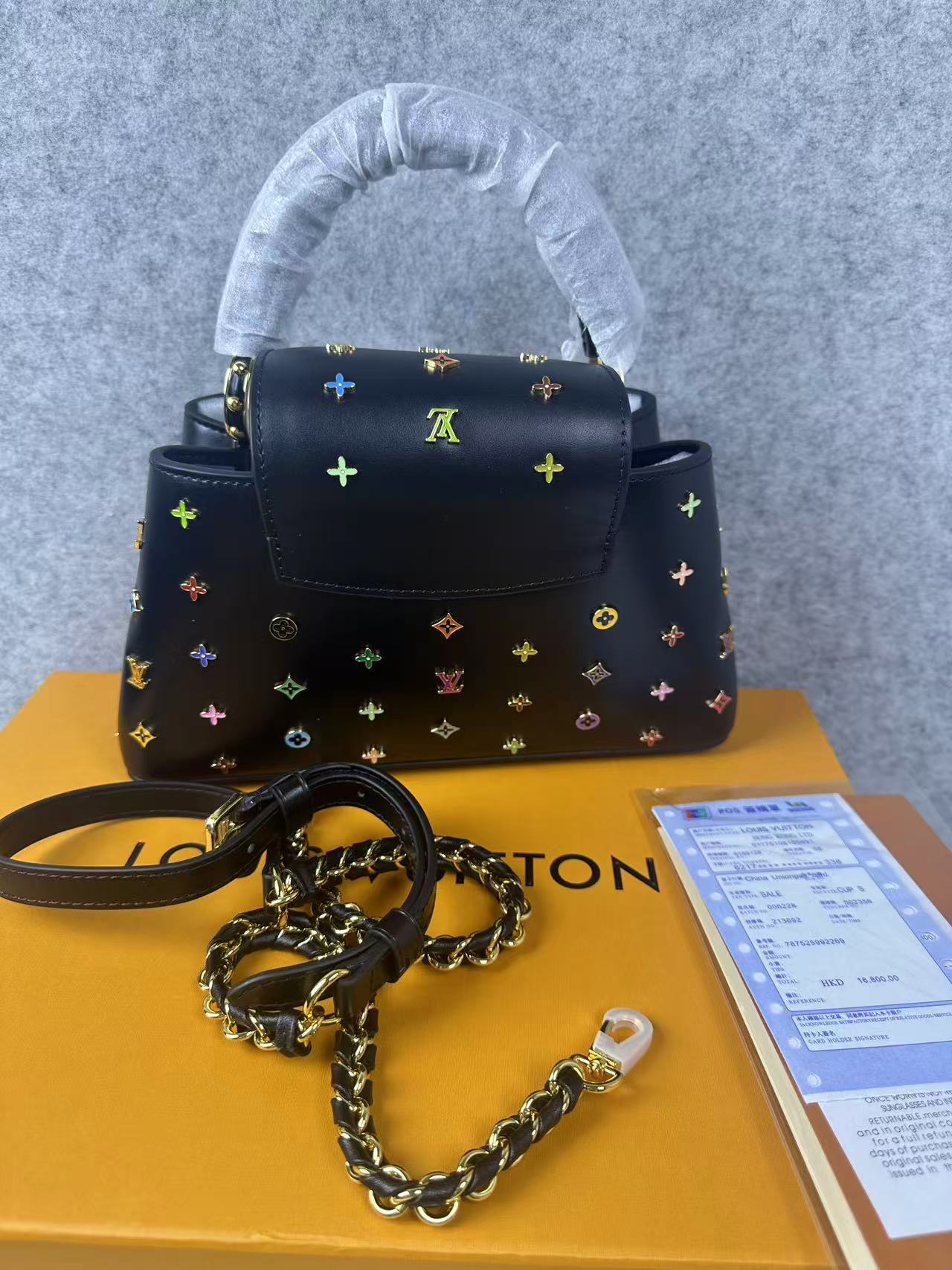 Black Multicolor Monogram Top Handle Bag