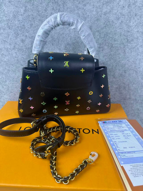Black Multicolor Monogram Top Handle Bag