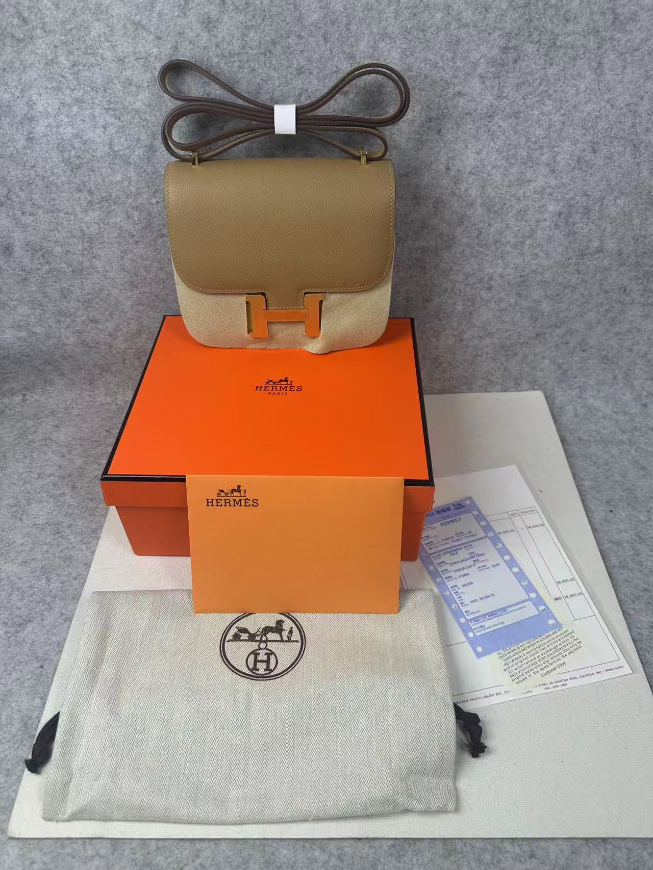 Hermès Constance 18 Etoupe Epsom Leather Gold Hardware
