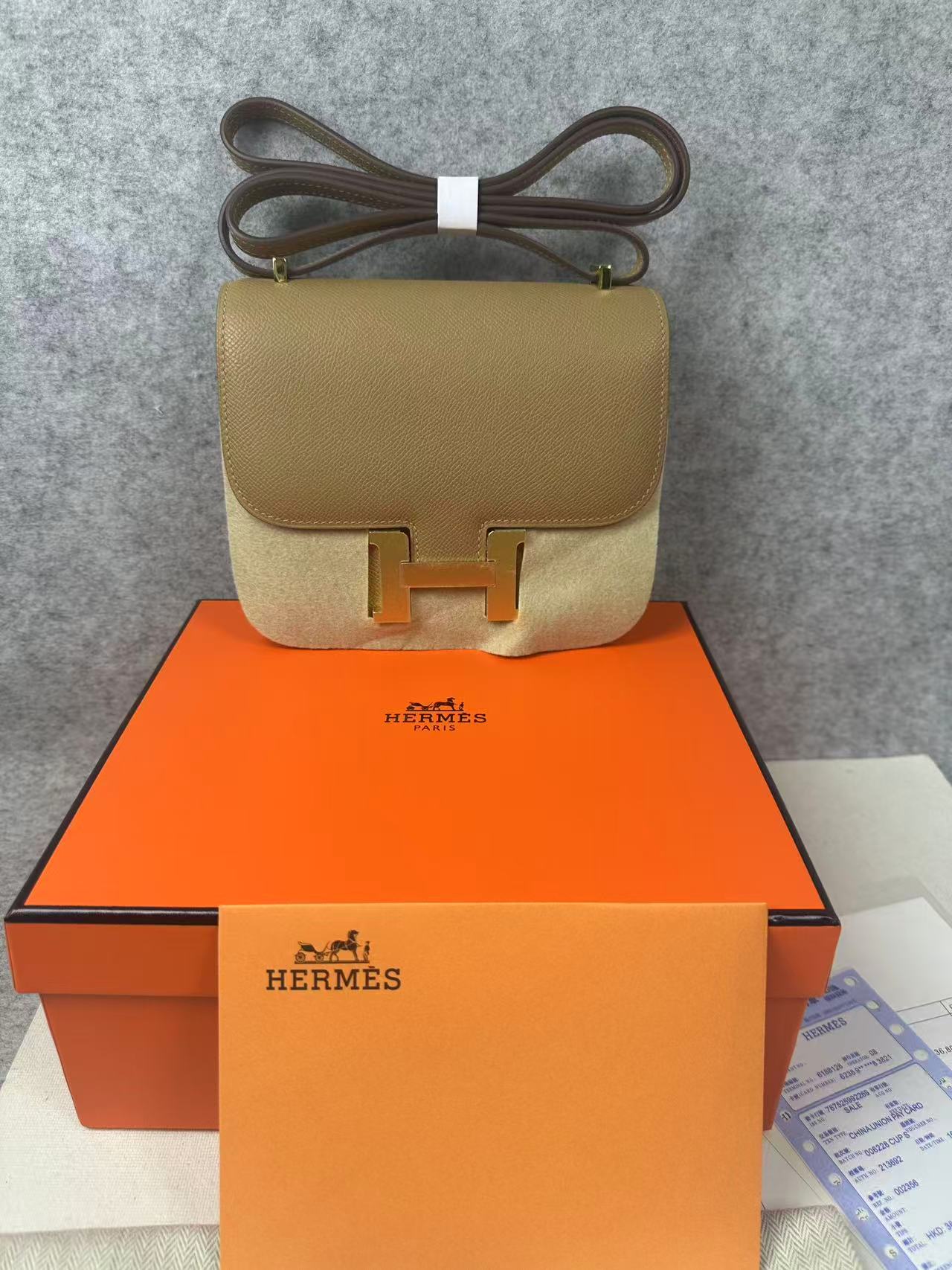 Hermès Constance 18 Etoupe Epsom Leather Gold Hardware