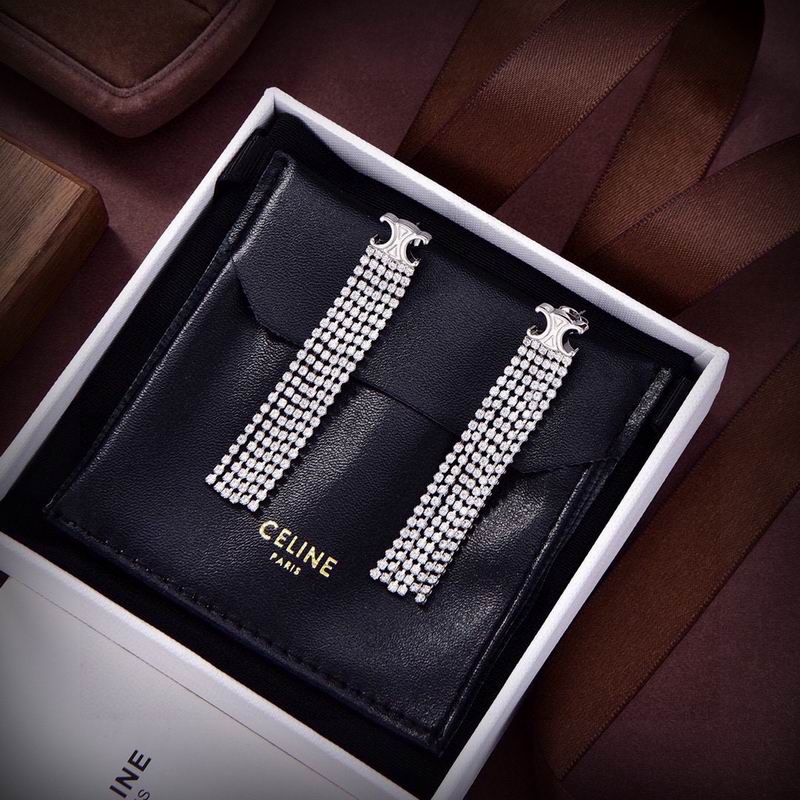 Celine Crystal Tassel Drop Earrings