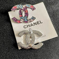 Chanel Multicolor CC Logo Stud Earrings