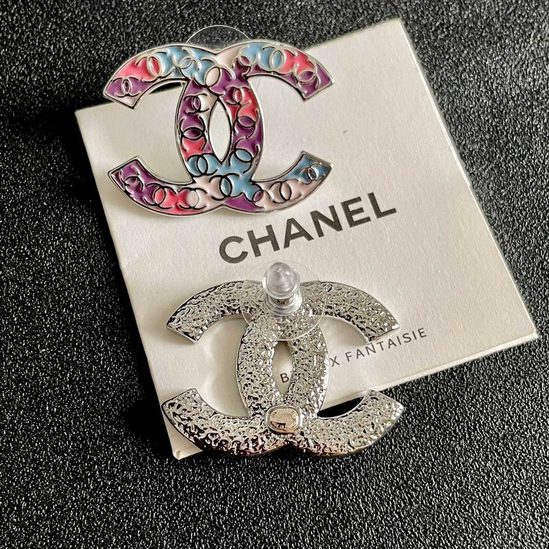 Chanel Multicolor CC Logo Stud Earrings