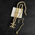 Chanel Layered Gold-Tone CC Pendant Necklace