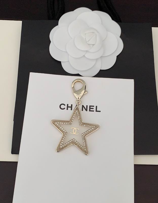 Chanel Gold-Tone Star Keyring & Bag Charm