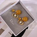 Dior Brow Gold Pearl Earrings 824