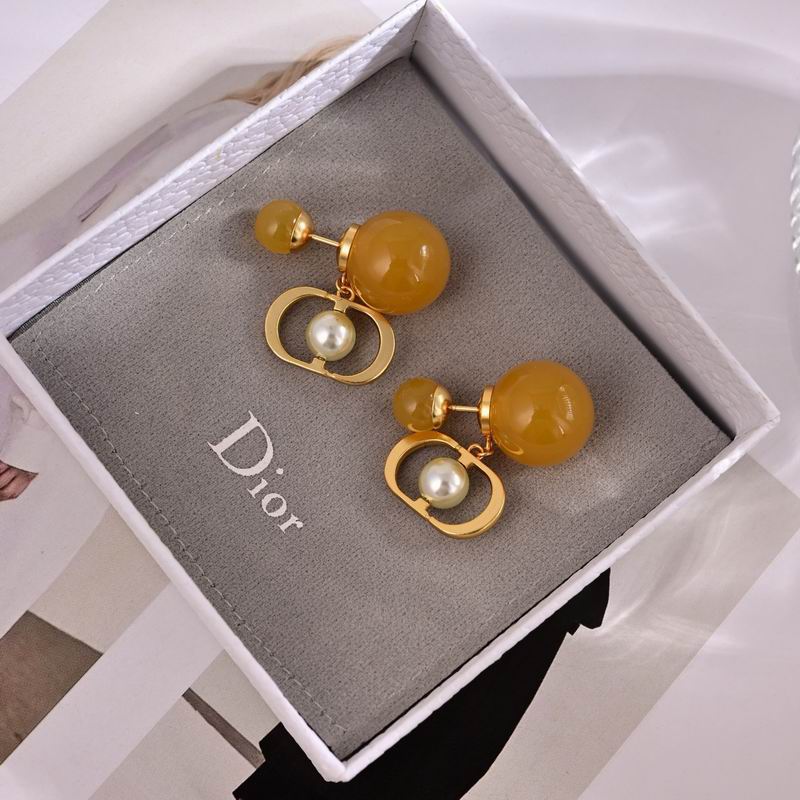 Dior Brow Gold Pearl Earrings 824