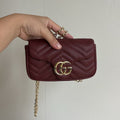 Gucci Mini Quilted Chain Bag – Burgundy