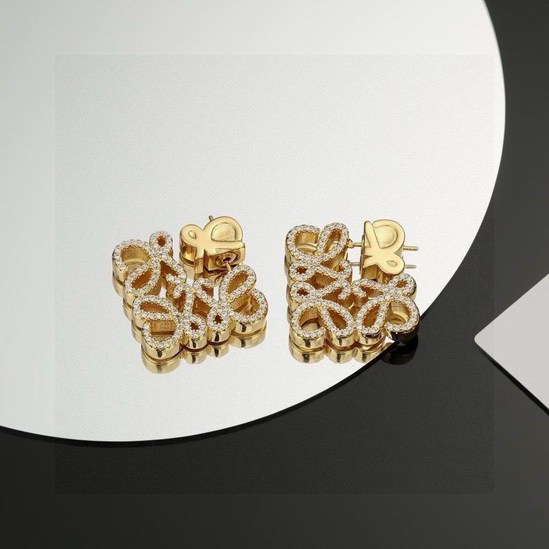 Loewe Gold-Tone Monogram Stud Earrings