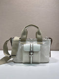 Prada Milano Canvas & Leather Tote Bag