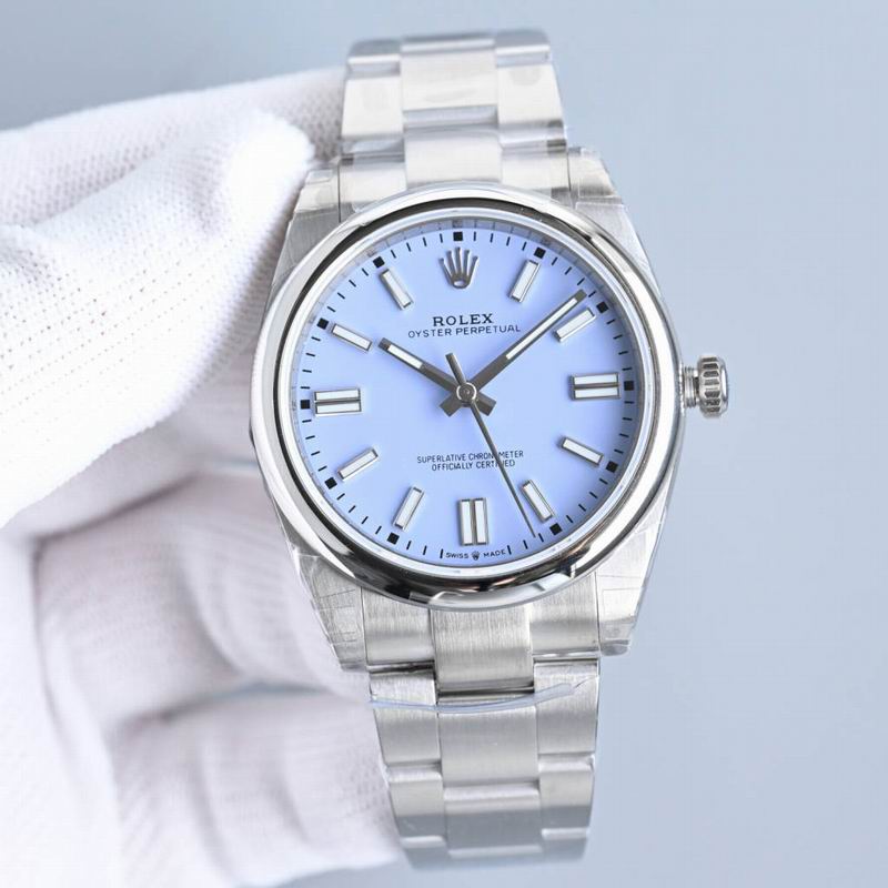 Rolex Oyster Perpetual 41mm Sky Blue Dial Stainless Steel Watch