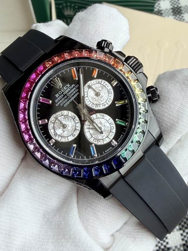 Rolex Daytona Rainbow Bezel Black DLC – Men's Luxury Chronograph Watch