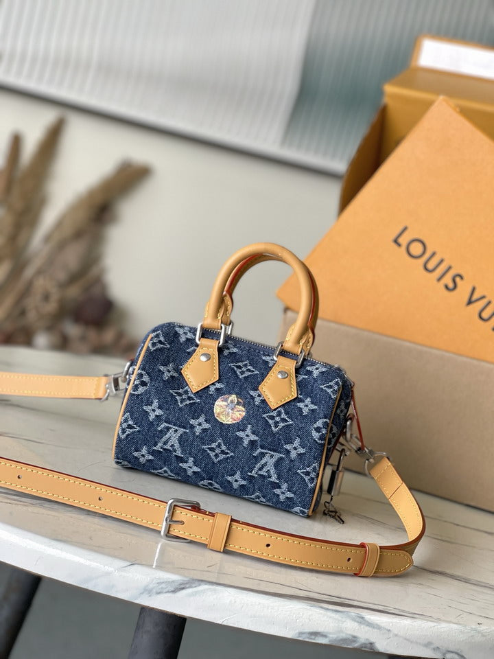 Louis Vuitton Speedy Bandoulière Mini Monogram Denim Bag