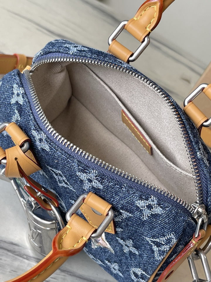 Louis Vuitton Speedy Bandoulière Mini Monogram Denim Bag