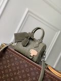Ostrich Leather Mini Speedy Bag – Olive Green