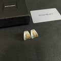 Saint Laurent Cassandre YSL Stud Earrings – Silver & Gold